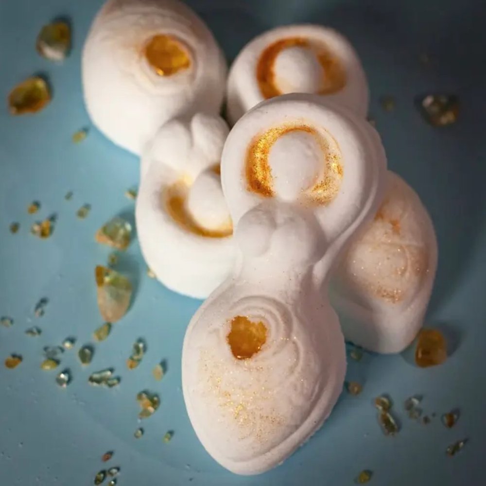 Golden "Fertility Goddess" Citrine Crystal Bath Bomb---SO PRETTY!